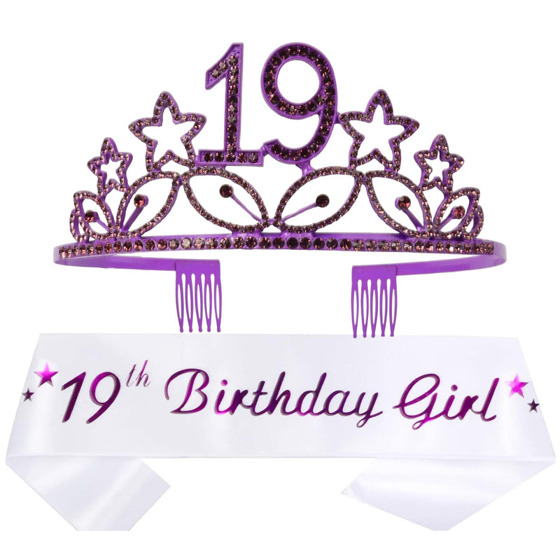 19th birthday, 19th birthday gifts, 19th birthday crown, 19th birthday sash