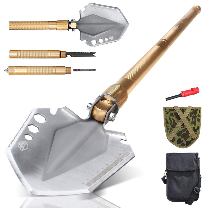 Folding spade with 12 functions, extremely stable, multifunctional outdoor spade