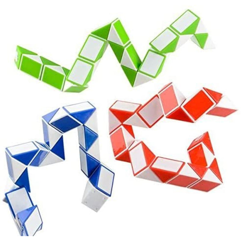 Sensory Fidget Snake Cube Twist Puzzles Toys for Kids - Stocking Fillers - Bulk Pack