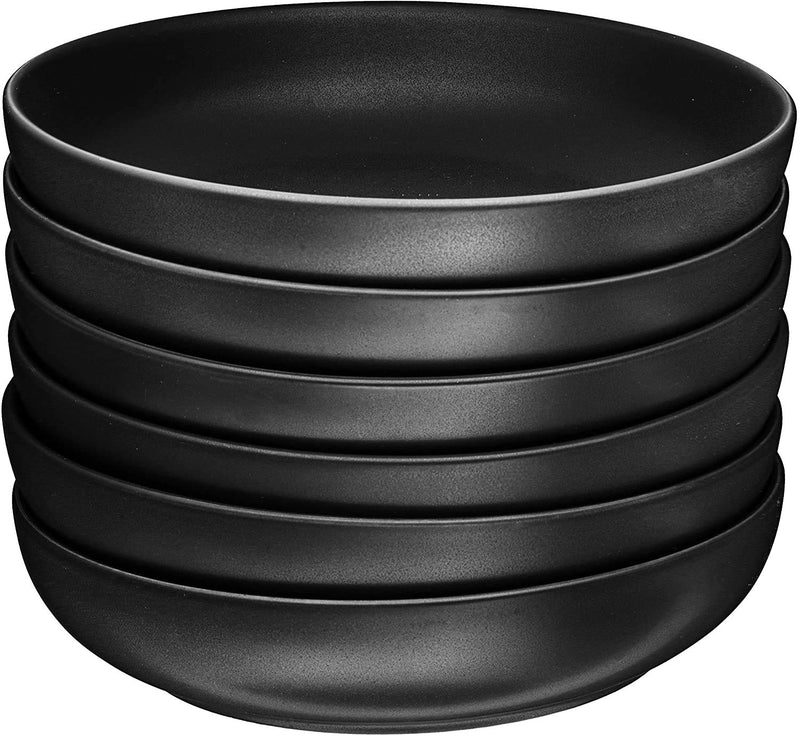 Ceramic Salad Soup Pasta Bowl Set with 6 Serving Plates 24 Oz