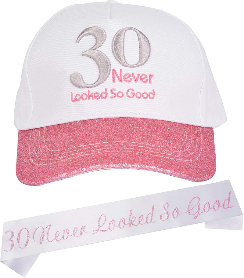 30th Birthday Gifts for Women, 30th Birthday Hat, 30th Birthday Sash for Women, 30th