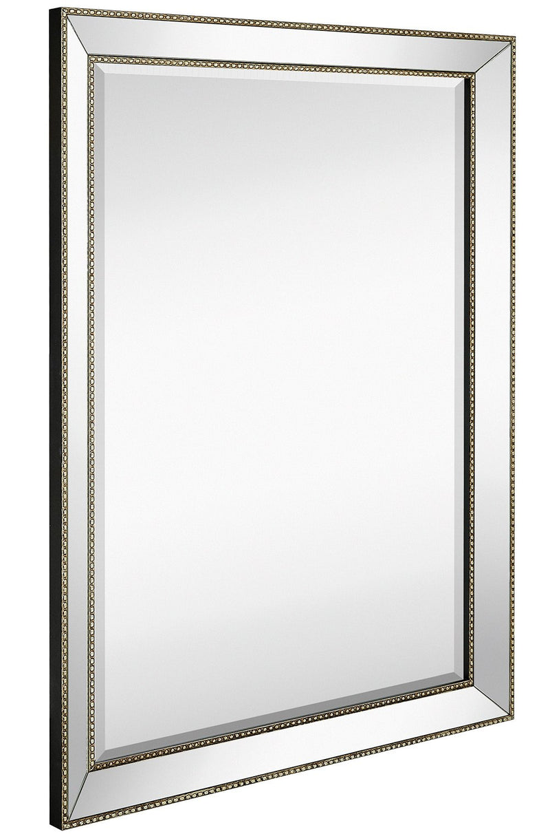 30" x 40" Modern Silver Framed Polished Glass Rectangular Mirror Large