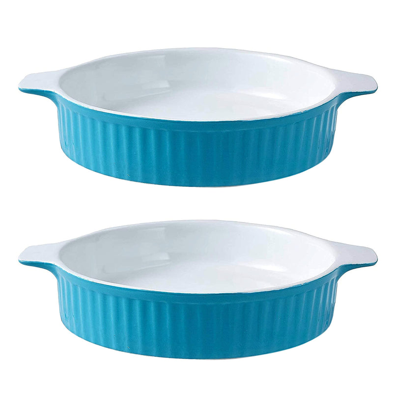 Set of 2 Ceramic Cake Molds with Handles for Christmas Dinner Bakeware Quiche