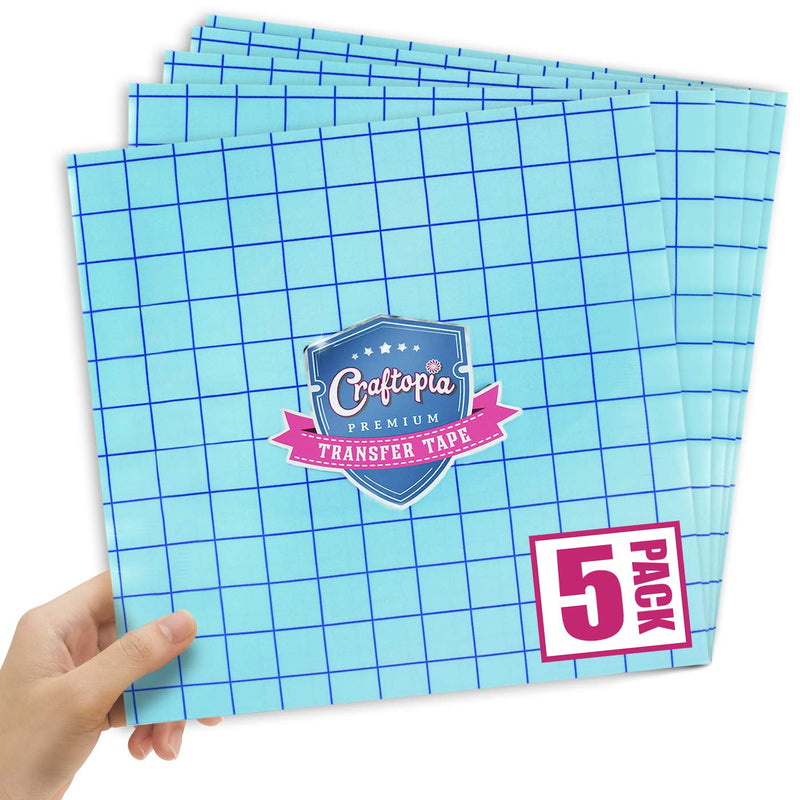 Vinyl 12 Clear Transfer Tape Sheets Compatible with Blue Alignment Grid