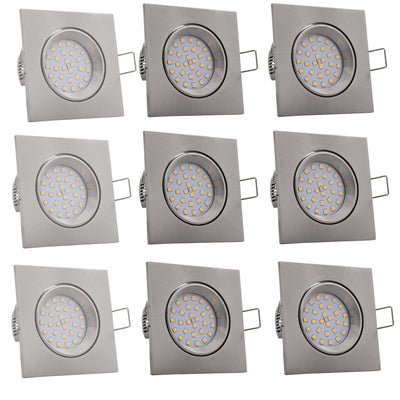 Led recessed spotlight dimmable 4w 400 lumens Ip44 27mm installation depth extra flat 68mm