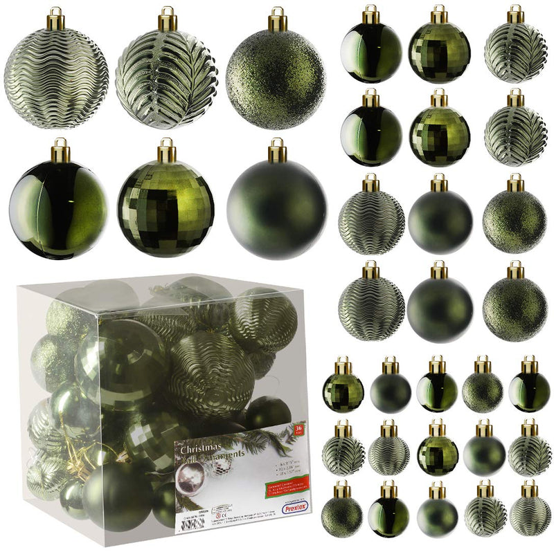 Champagne Christmas Ball Ornaments for Christmas Decoration 36 Pieces