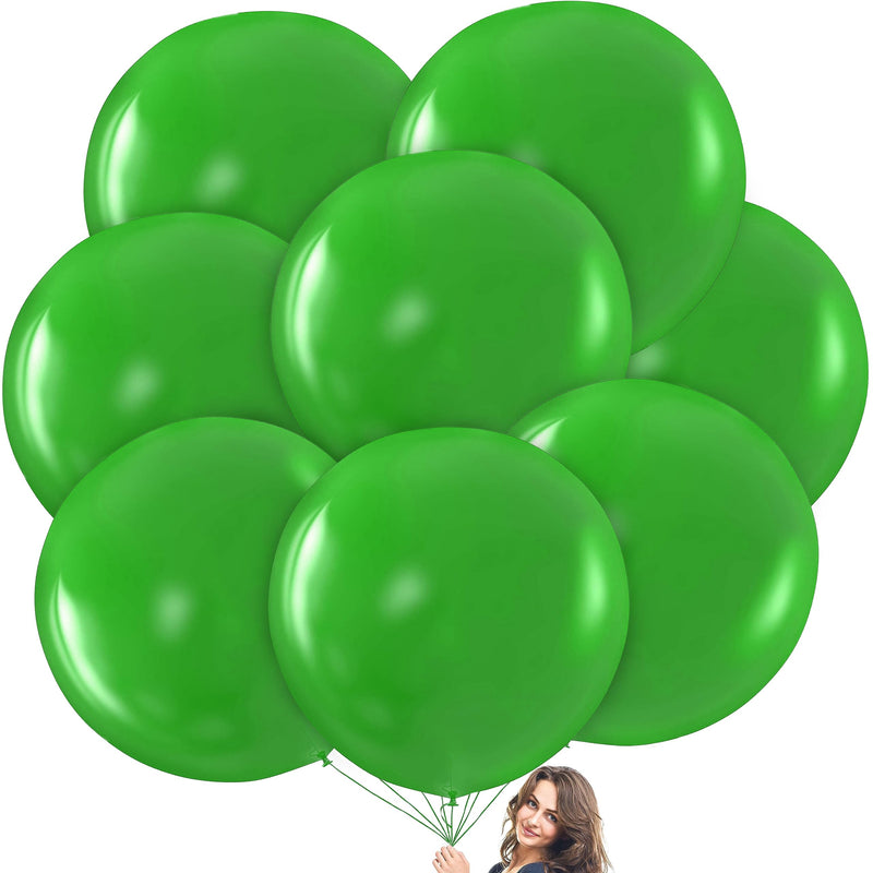 Green Giant Balloons - 8 giant 36 inch green balloons for photo shoot, wedding