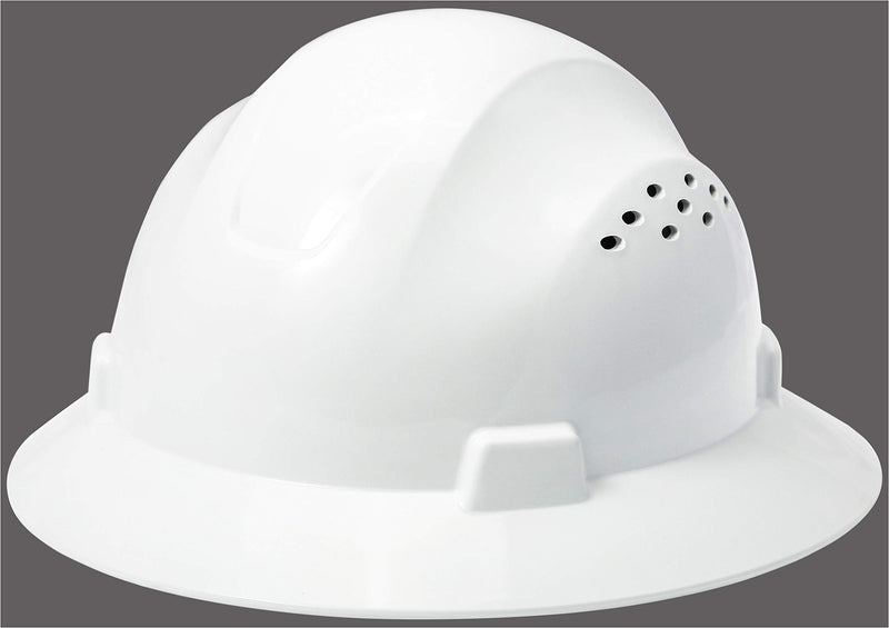 Full brim, HDPE shell, Fast-Trac suspension work safety helmet