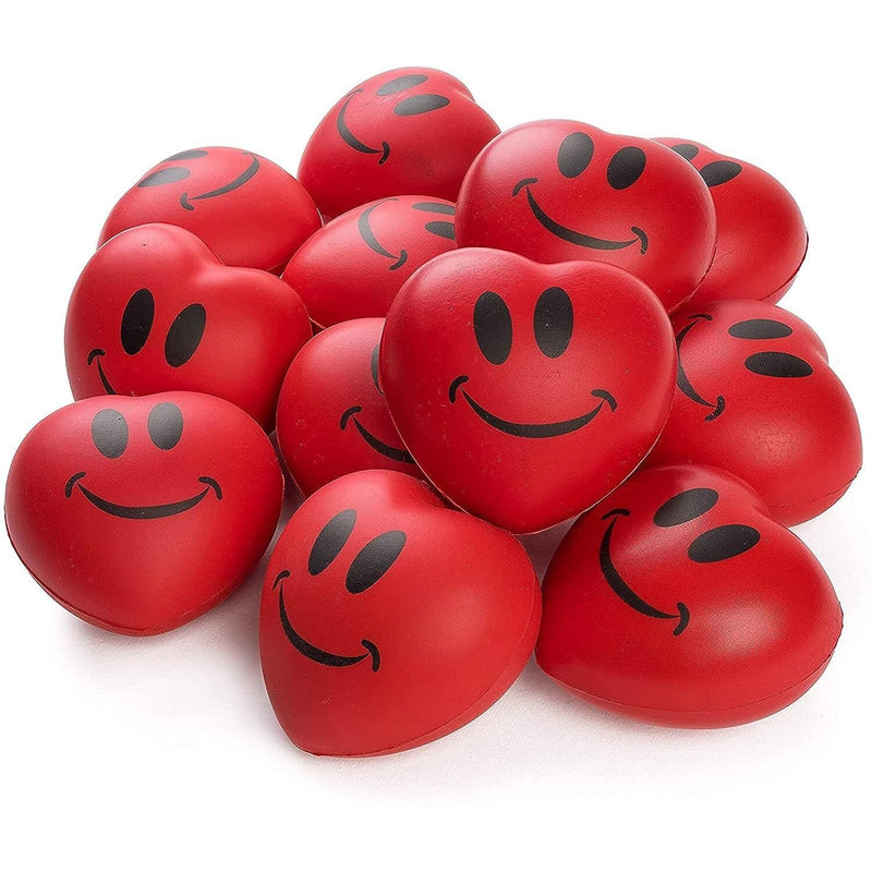 Set of 12 Heart Stress Balls - 3" Valentine&