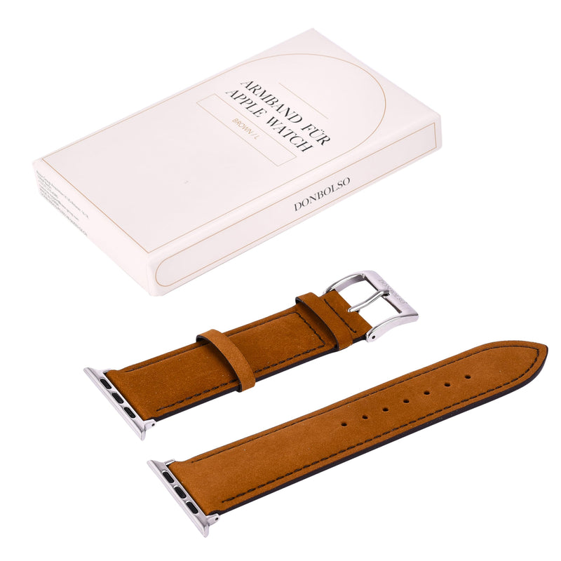 Apple Watch Strap Stitched Vintage Brown L