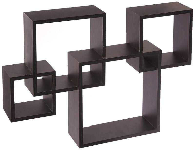 4 cube shaped overlapping easy to assemble floating wall shelves for bedroom