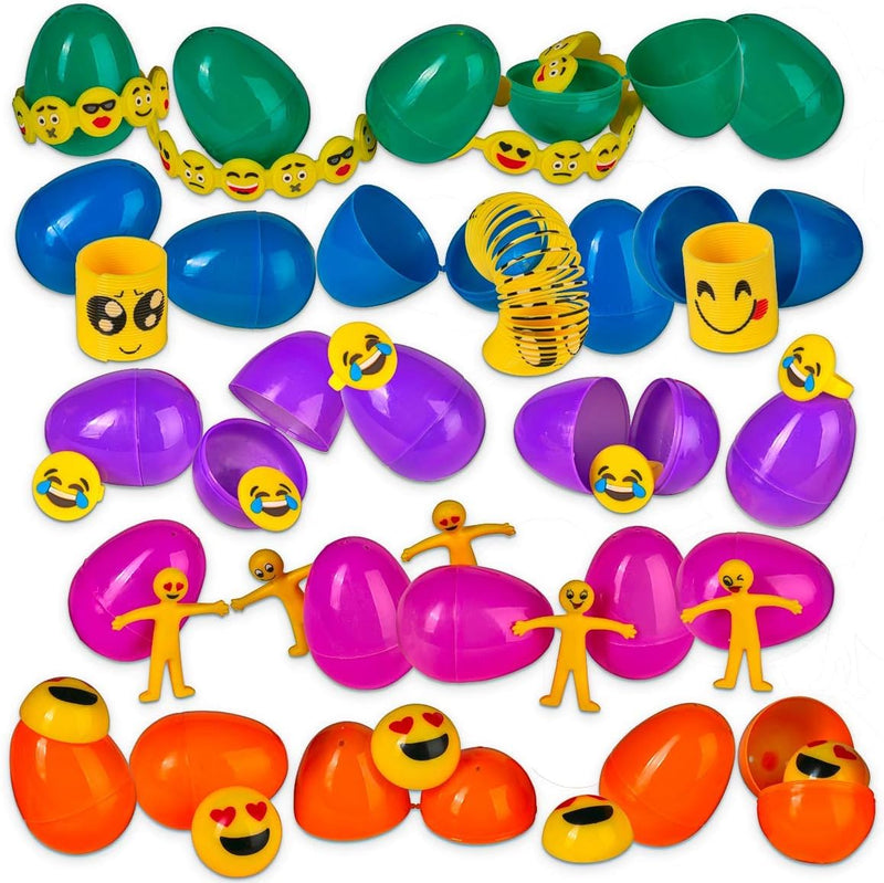 Emoji Toy Filled Gift Eggs - 30 bright and colorful 25" surprise eggs