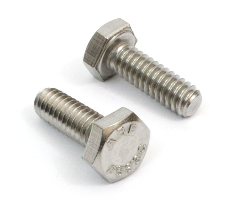 1/4" x 3/4" Stainless Steel Hex Head Screws, (100 pieces), 18-8 (304) S/S, per screw