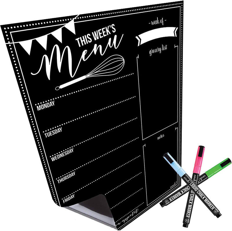 Magnetic Fridge Meal Planner 16"X12" - Magnetic Fridge Menu with