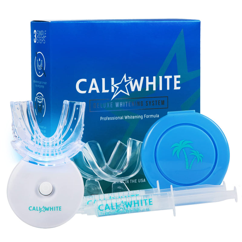 Teeth Whitening Strips Kit with LED Light + Batteries - Teeth with Organic Peroxide