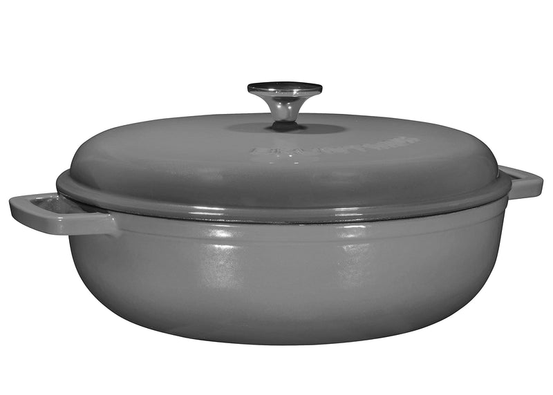 45-quart enameled cast iron dutch oven with two handles and lid