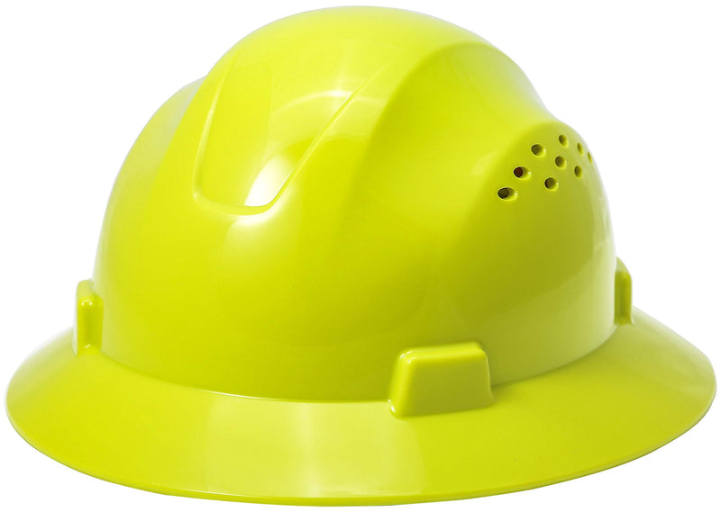 HDPE Lime Full Brim Hard Hat with Fas-Trac