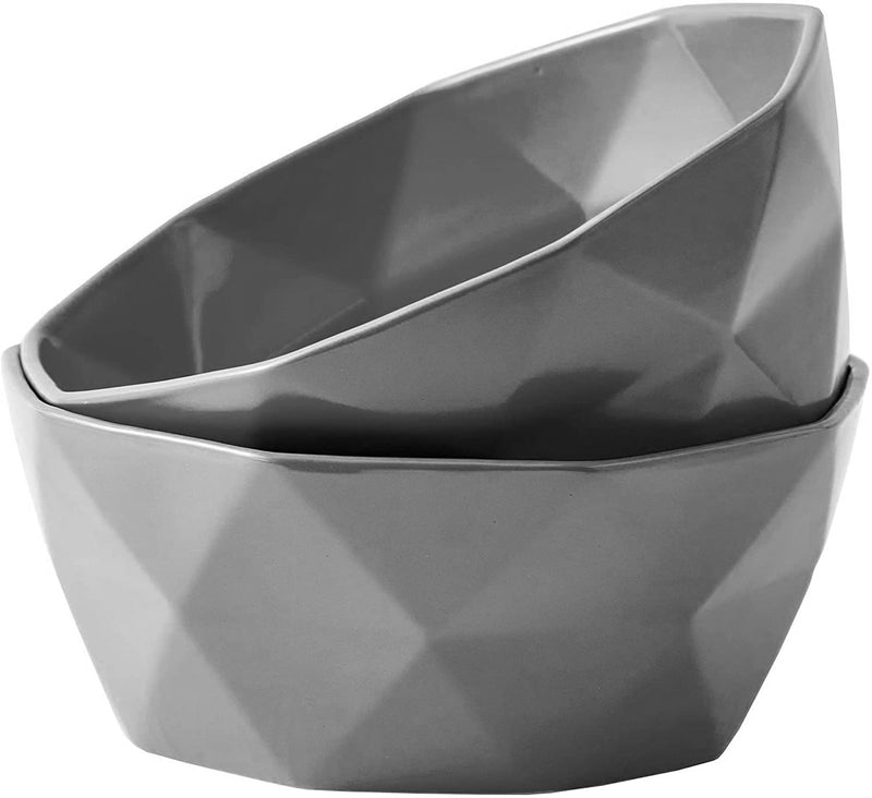 Geometric Ceramic Bowls - Oven to Table Baking Dishes - Elegant Matte Serving