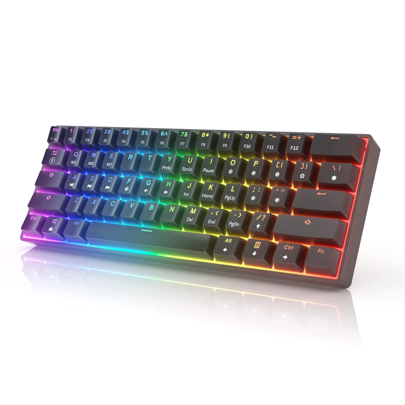 Gk61 Mechanical Gaming Keyboard, 60 Percent, 61 RGB Rainbow LED Backlight