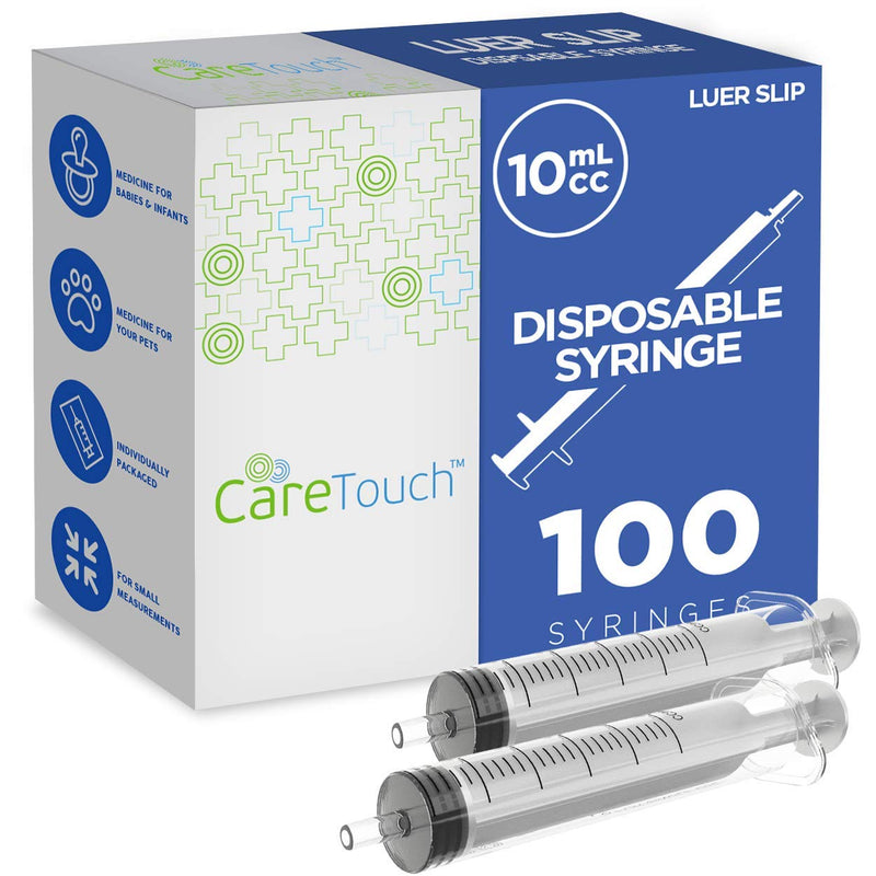 10ml Syringe with Luer Slip Tip - 100 sterile syringes without needle. Great