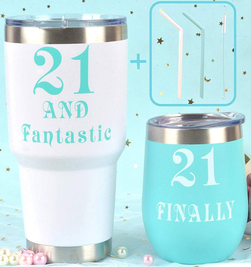 21st Birthday Gifts for Women, 21 And Fabulous Tumbler, 21 And Fabulous Tumbler