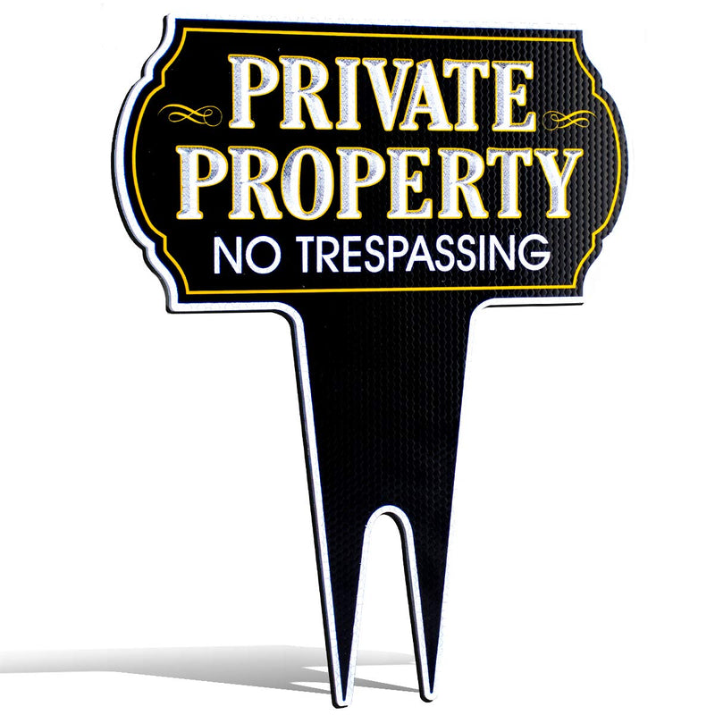 No Trespassing Sign for Private Property - Reflective Dibond Aluminum 15" x 12"