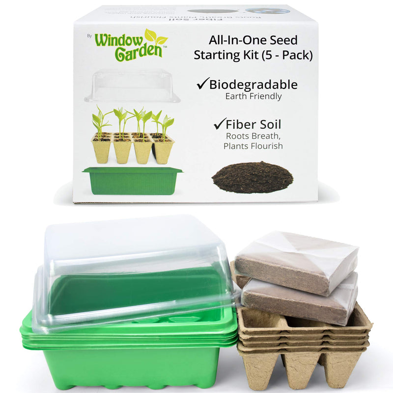 Biodegradable Seed Starter Kit (5 Pack) - Eco-Friendly Recycled Paper Pulp