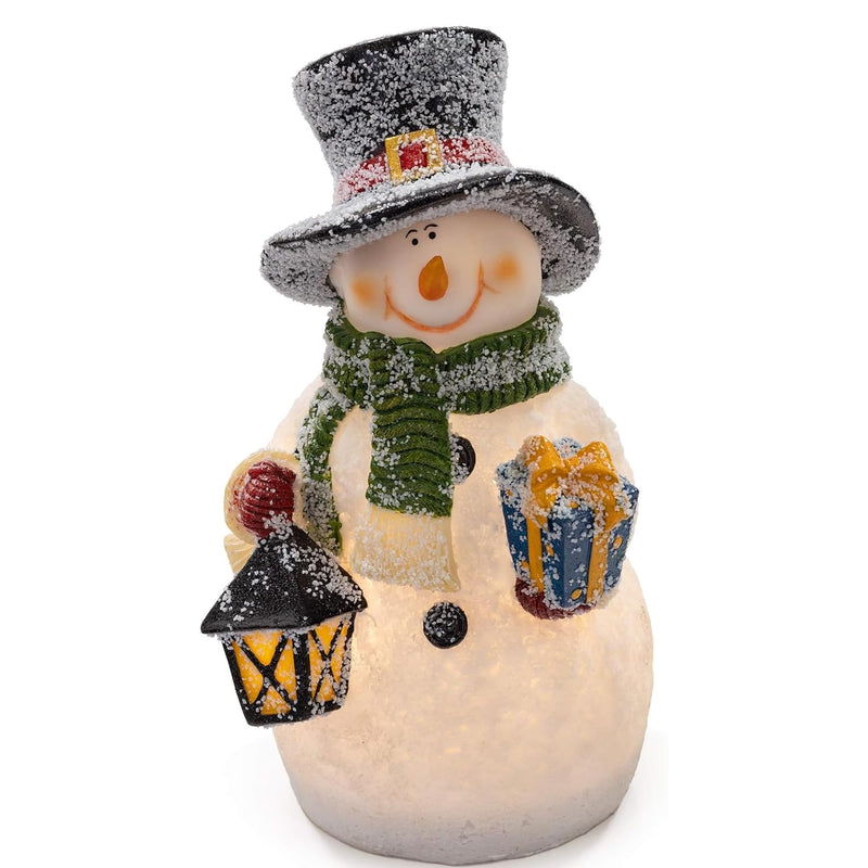 Christmas Snowman Decor Christmas Figures Resin Snowman Lighted Decorations