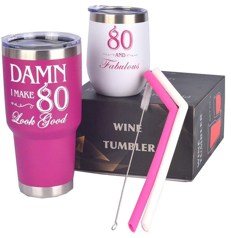 80th Birthday Gifts for Women, 80 And Fabulous Tumbler, 80 And Fabulous Tumbler