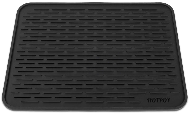 XXL 24" x 18" Black Silicone Dish Drying Mat and Coaster - Dishwasher Safe