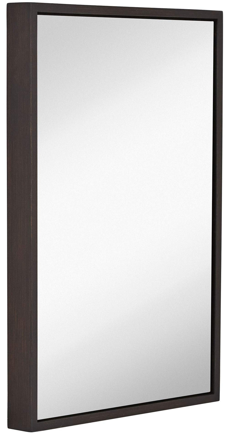 16 x 24 inch small rectangular bathroom mirror with wenge frame