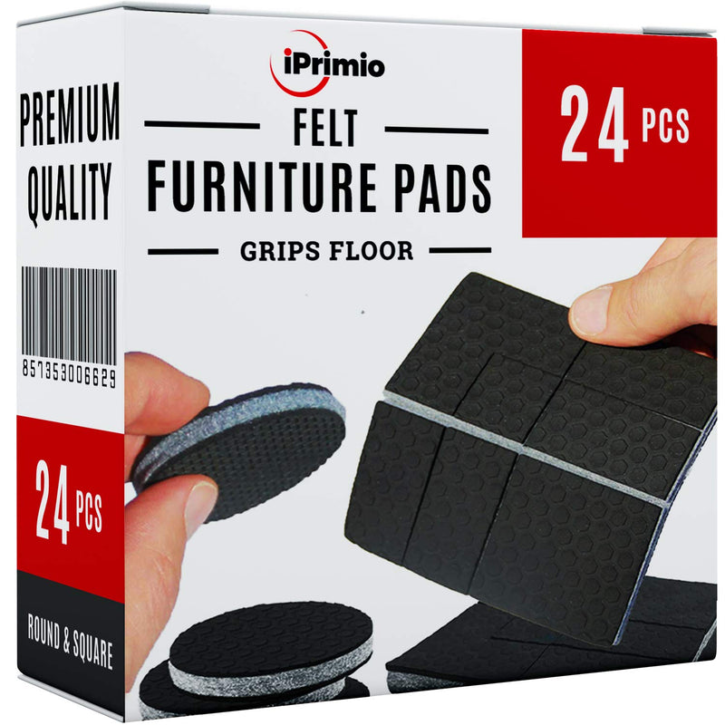 Sliptogrip Furniture Pads - Combo Pack - 24 Pieces 2" Wide - Includes 2" Round