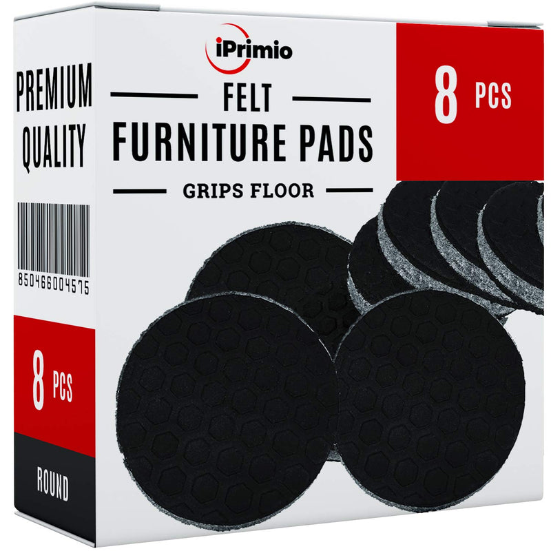 Pack of 8 Furniture Grippers - Anti-Slip Pads for Furniture, 2" Round with 3