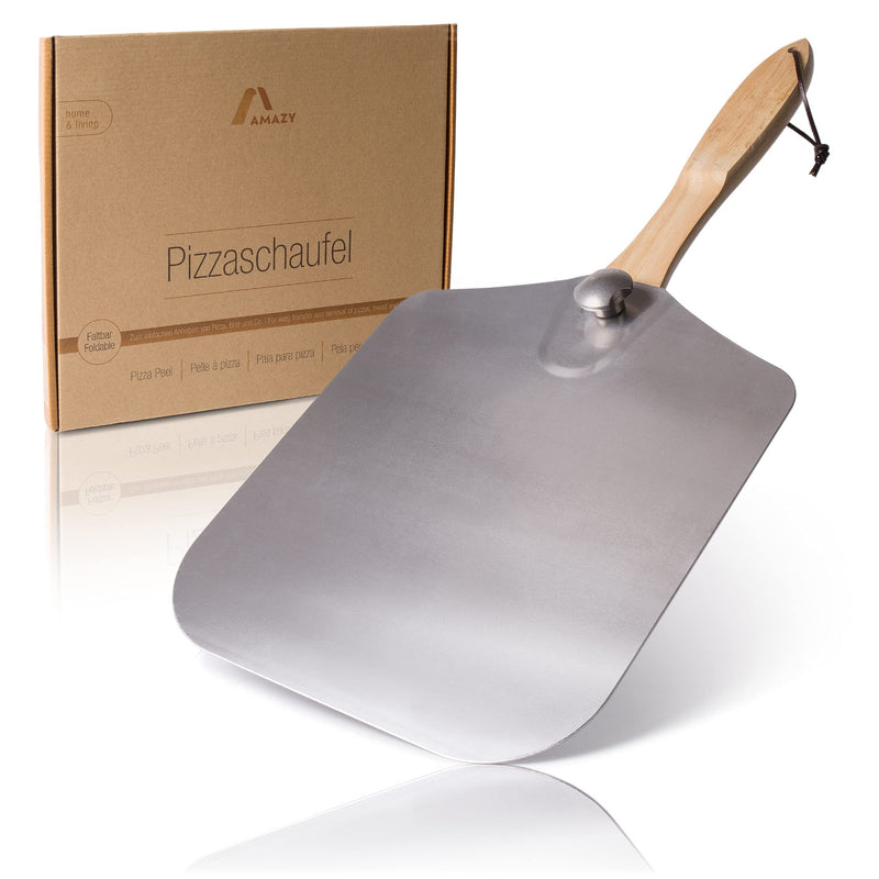 Foldable pizza shovel pizza peel with foldable handle made of aluminum and wood