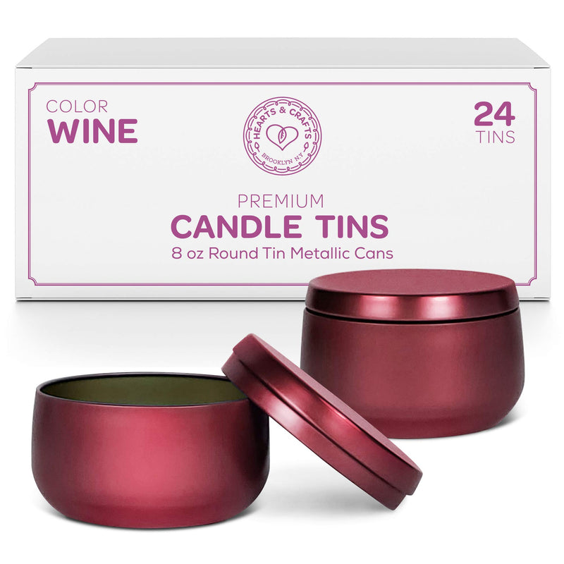 8 Oz Wine Candle Jars with Lids - Pack of 24 DIY Large Candle Jars