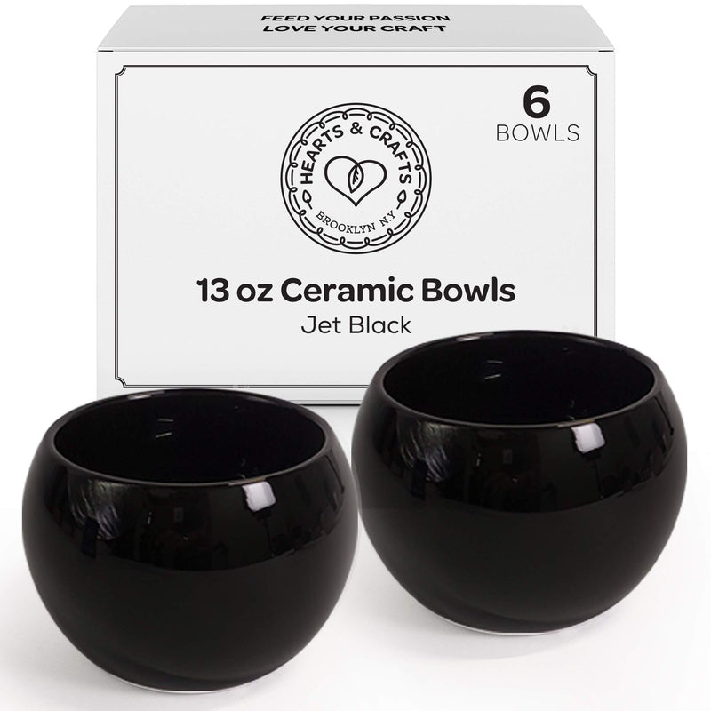 Deep Black Marble Ceramic Bowls for Candle Making - Versatile Ceramic Pots