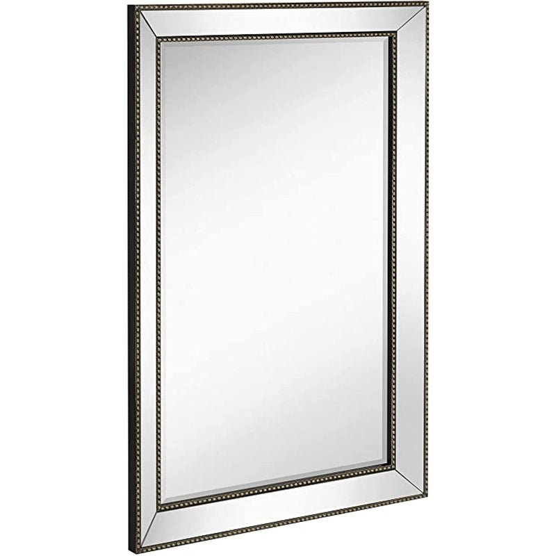 24" x 36" Vanity Silver Framed Glass Rectangular Wall Mirror Large Angled