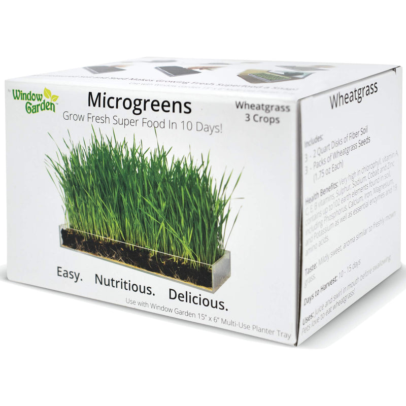 Microgreen Organic Wheatgrass Refill Pack of 3 for use with the Grow N Serve Kit