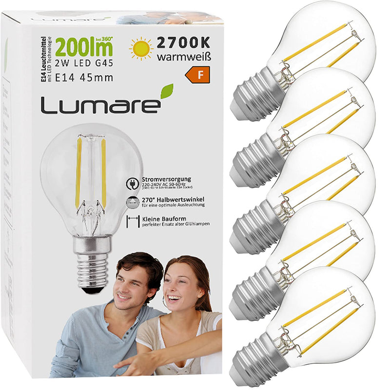 LED energy saving lamp E27 G45 set of 5 LED bulbs 5 watts 500lm bulbs