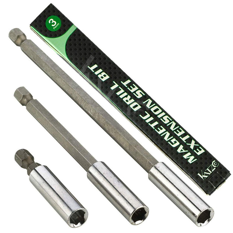 Magnetic Bit Holder Extensions - 3 Piece Set - 2, 4 and 6 Inch - for Drills