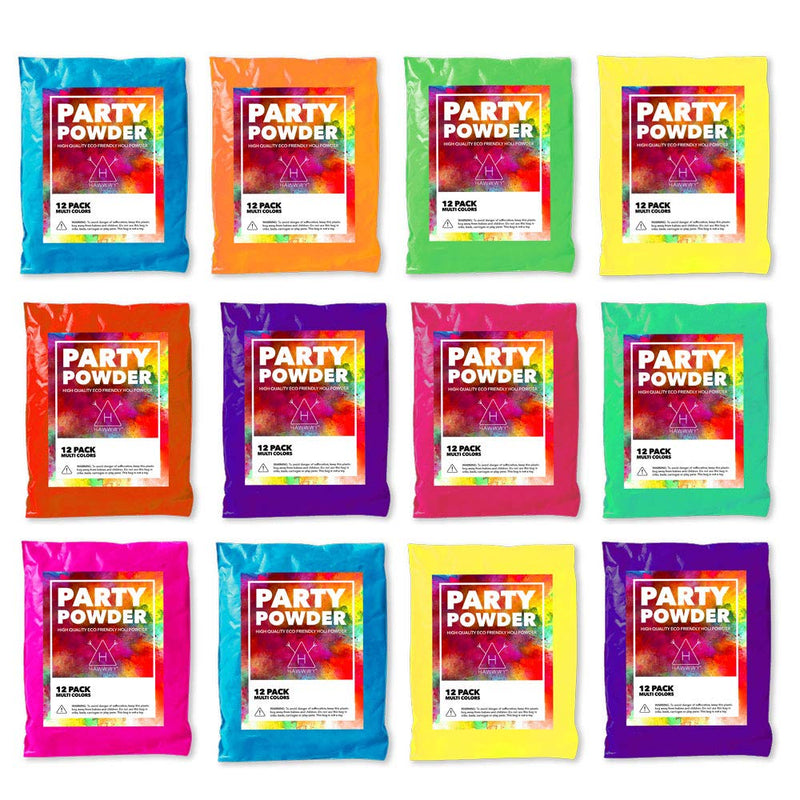 Colored powder for Color Run, Gender Reveal (12) 70 gram packets, Color Run