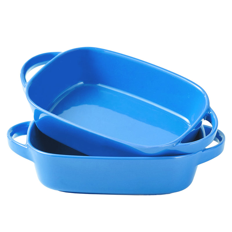 Blue Baking Pans 9" x 5" Set of 2 Ceramic Baking Dish for Cakes and Tarts Lasagna Pans