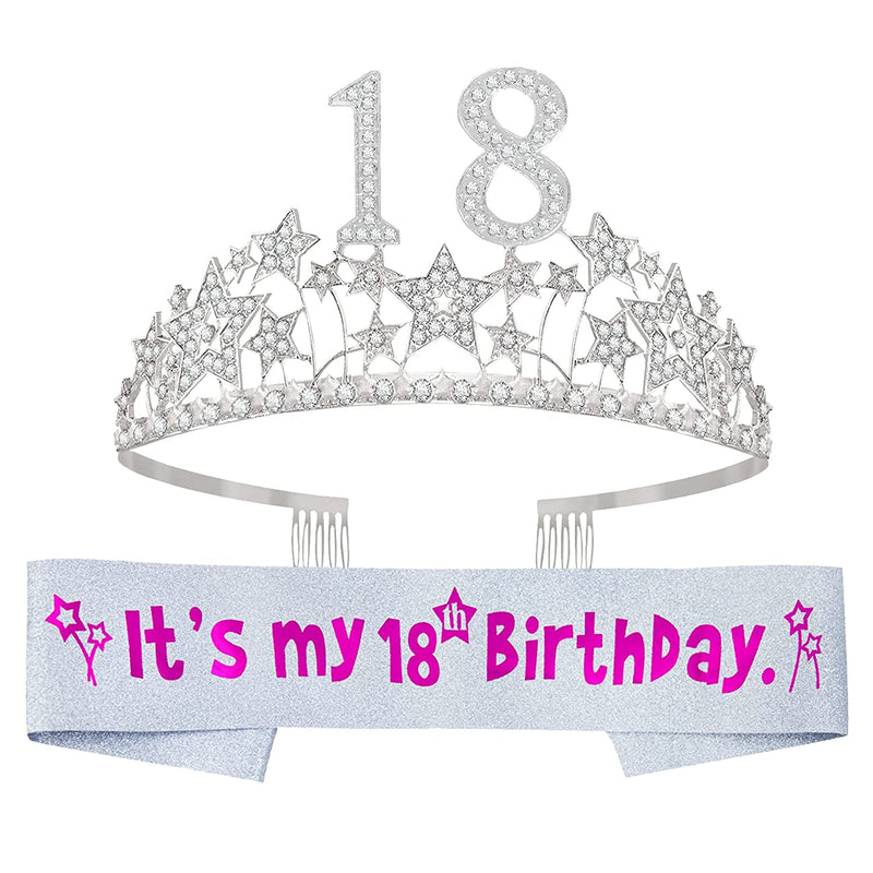 18th Birthday Sash and Tiara for Women - Fabulous Set: Glitter Sash