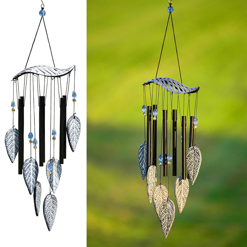 21" Outdoor Wind Chimes Unique Leaves Forest Wind Chimes Decoration Garden