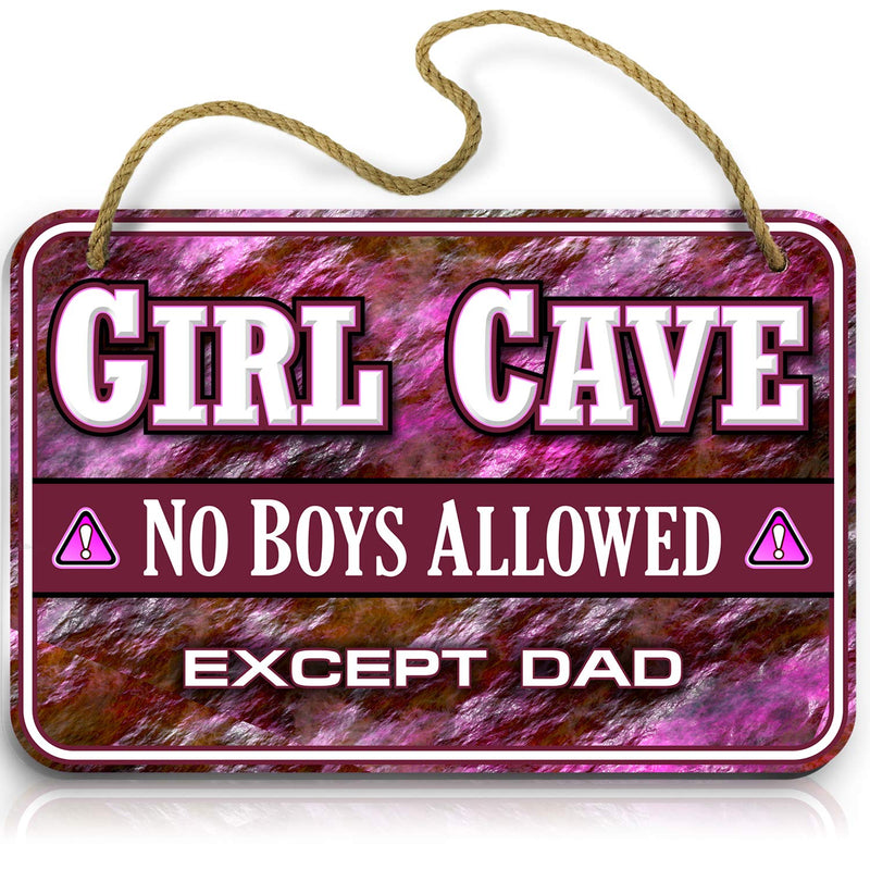 Girls Cave Sign - Girls Room Decoration - Cute and Funny Boys are not allowed except dad