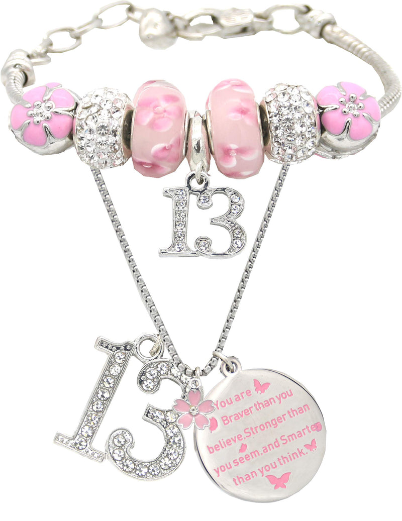 13th Birthday Gifts for Girls, 13th Birthday Charm Bracelet, 13th Birthday