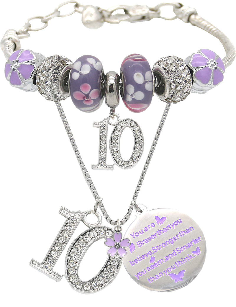 10th Birthday Bracelet Necklace 10th Birthday