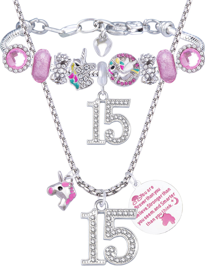 15th Birthday Gifts for Girls, 15th Birthday Bracelet, 15th Birthday Charm