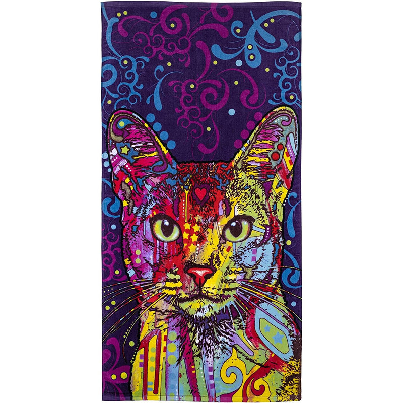 Colorful Cat Beach Towel for Women Girls Kids Men Cat Bath Towel Print