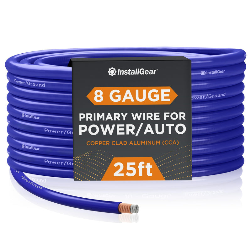 8 Gauge Wire (25 Feet) Copper Clad Aluminum Caa - Primary Automotive Wire, Car